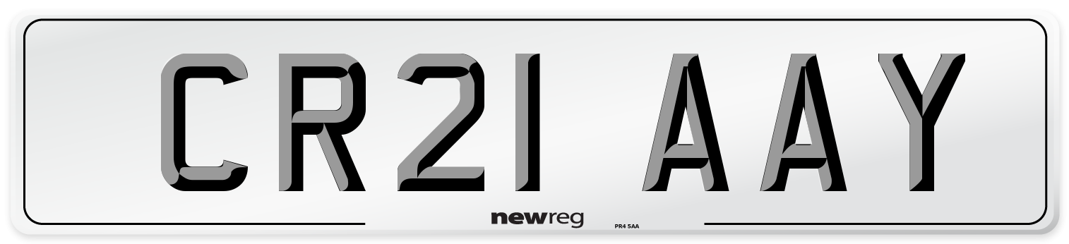 CR21 AAY Number Plate from New Reg
